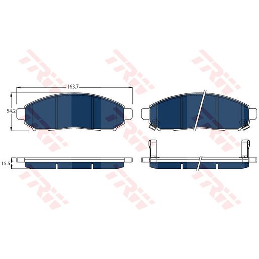 TRW — TRW Electric Blue EV Hybrid Brake Pad Set (DB1835) — part number GDB3520BTE