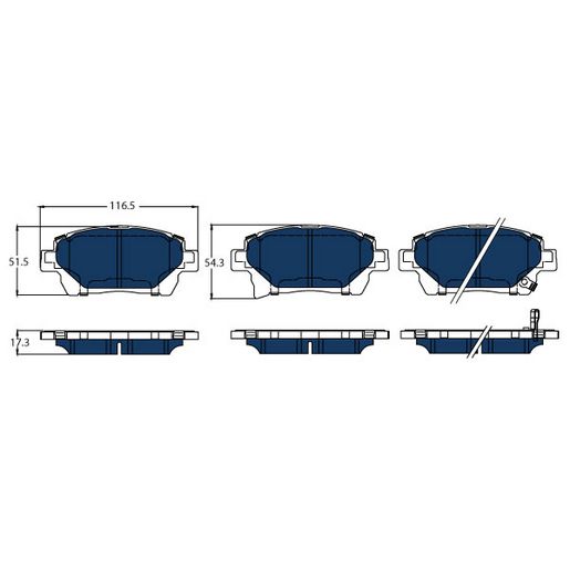TRW — TRW Electric Blue EV Hybrid Brake Pad Set (DB1422) — part number GDB3317BTE