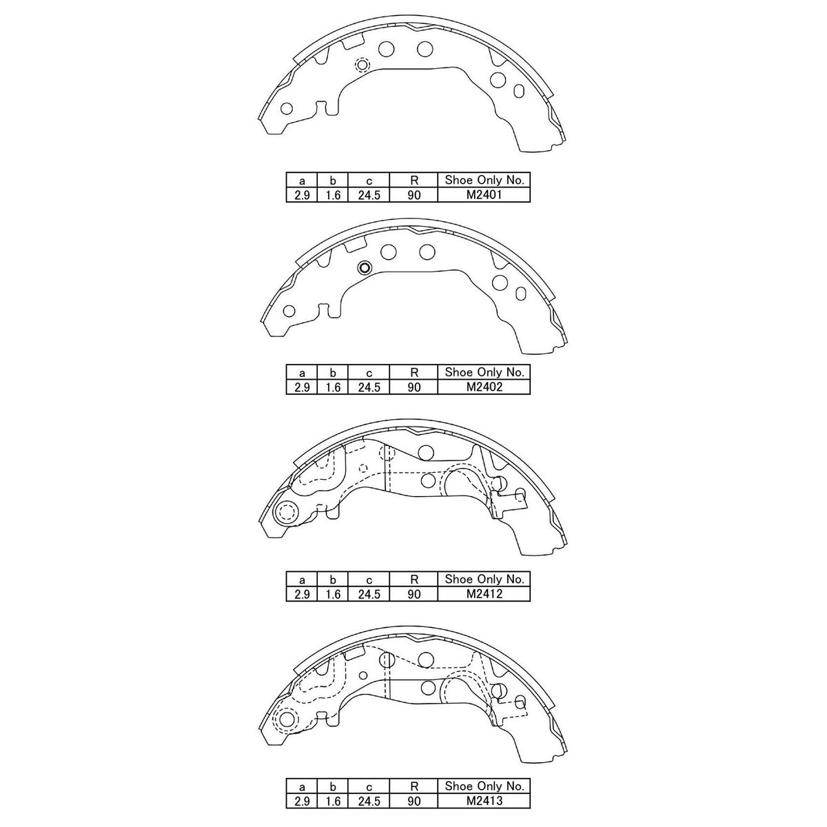 VETTO — B/S R TOY IQ 08-17     180 X 24.5 — part number XK2401 N