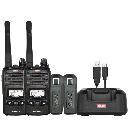 GME — GME 2 Watt UHF CB Handheld Radio - Twin Pack — part number TX677TP