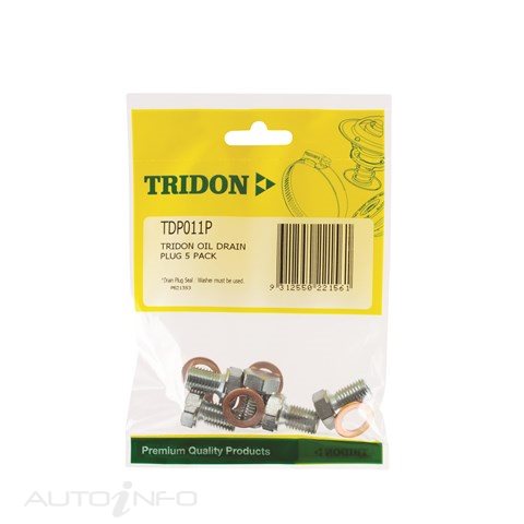 Tridon — Tridon Sump / Drain Plug 5 Pack - M12 X 1.5mm — part number TDP011P