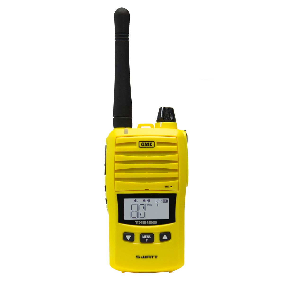 GME — GME UHF CB Handheld Radio 1 and 5 Watt IP67 Yellow — part number TX6160XY