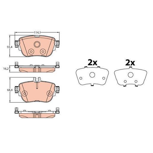 TRW — TRW Brake Pad Set — part number GDB2155