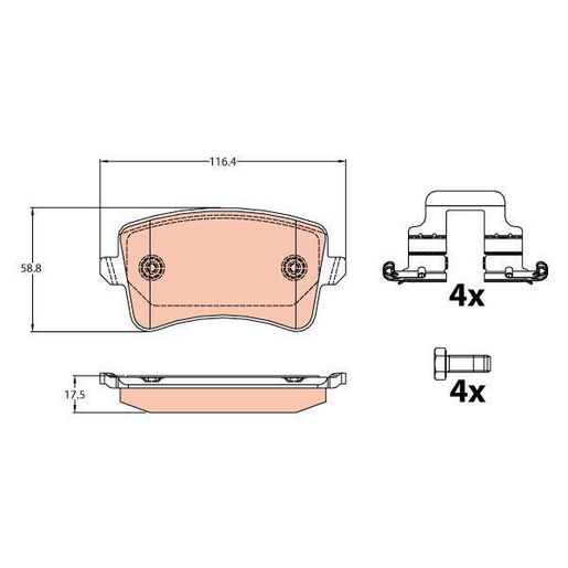 TRW — TRW Brake Pad Set — part number GDB2107