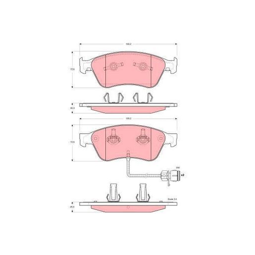 TRW — TRW Brake Pad Set Inc Wear Sensor — part number GDB1598