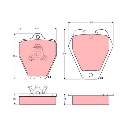 TRW — TRW Brake Pad Set — part number GDB1323