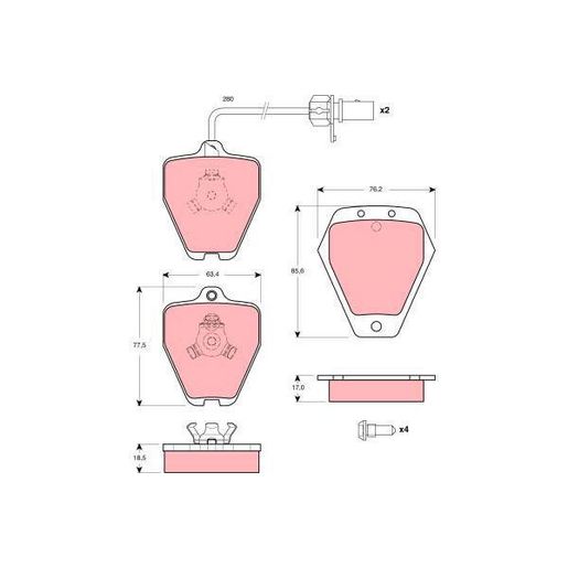 TRW — TRW Brake Pad Set Inc Wear Sensor — part number GDB1451