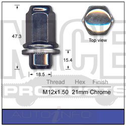 Nice — CHROME MAG WHEEL NUT — part number NN373C