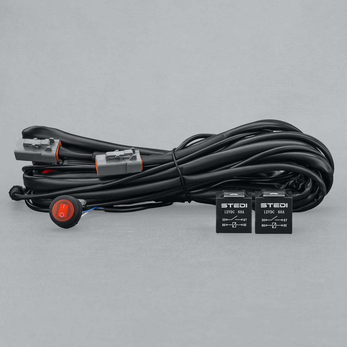 STEDI — Stedi Driving Light Wiring Harness Dual Connector Dual 60 AMP Relay Plug and Play — part number WIRQKFTSMARTDUAL