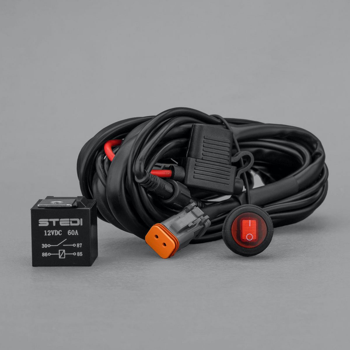 STEDI — Stedi LED Work Light Wiring Kit 60 AMP Relay 4.8m Long — part number WIRLED-KIT