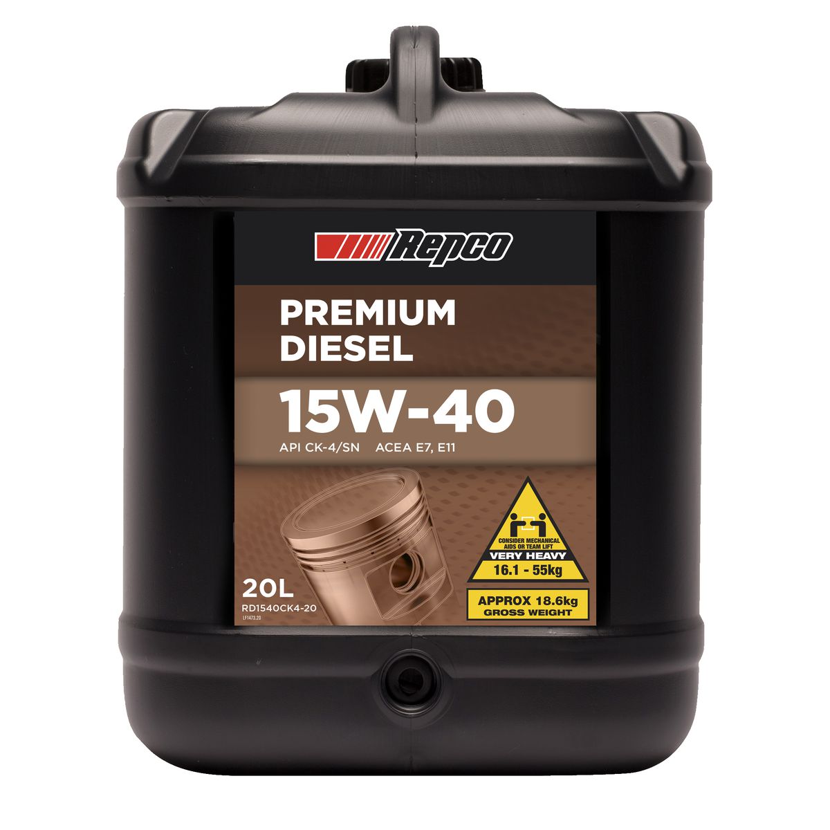 Repco — Repco Diesel 15W-40 Engine Oil 20L — part number RD1540CK4-20