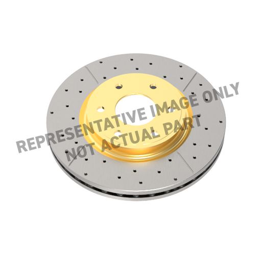 DBA Brakes — DBA Street Gold Cross-Drilled & Slotted Disc Brake Rotor — part number DBA2847X