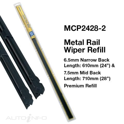 Tridon — Tridon Wiper Refill Metal Combo Pack (2 Pack ) 6.5mm & 7.5mm — part number MCP2428-2