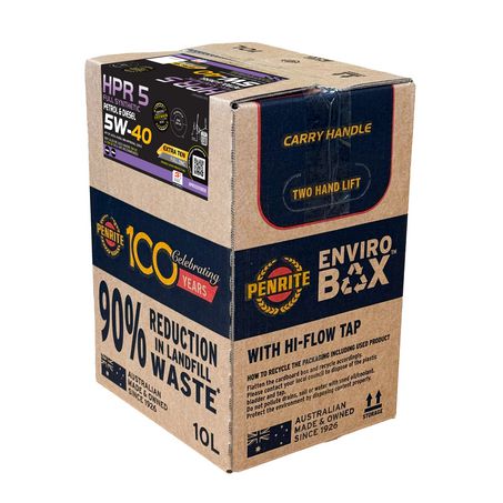 Penrite — Penrite HPR 5 Full Synthetic 5W-40 Engine Oil 10L Enviro Box — part number HPR05010BOX