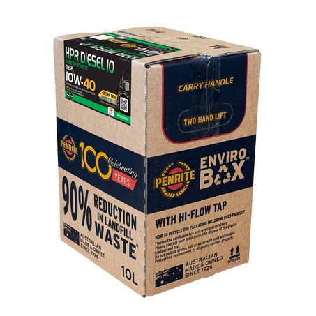Penrite — Penrite HPR Diesel 10 Semi Synthetic 10W-40 Engine Oil 10L Enviro Box — part number HPRD10010BOX