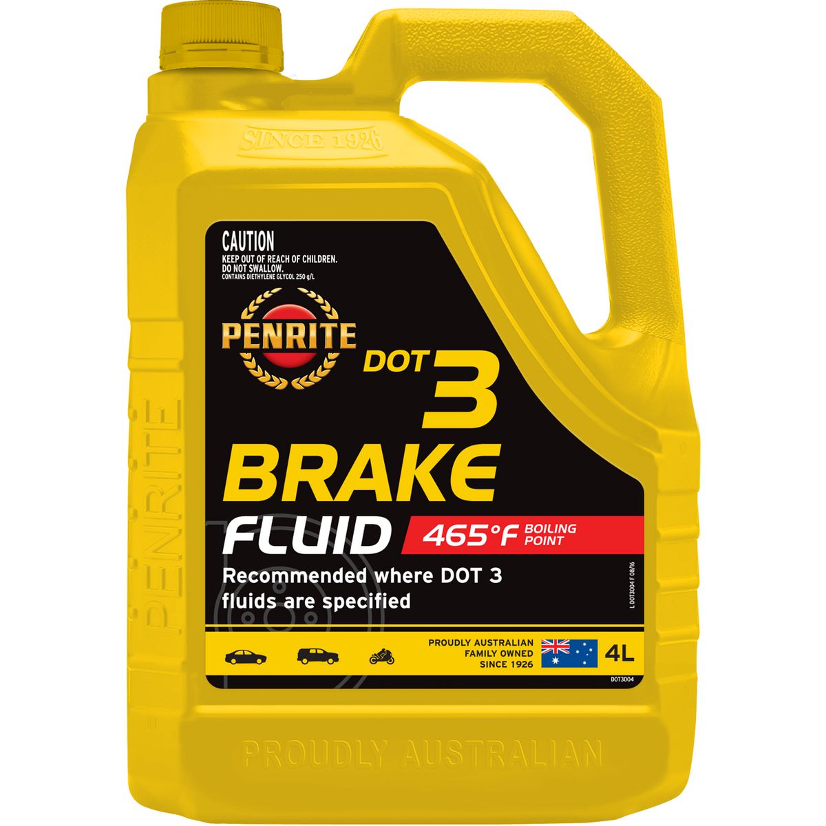 Penrite — Penrite DOT 3 Brake Fluid 4L — part number DOT3004